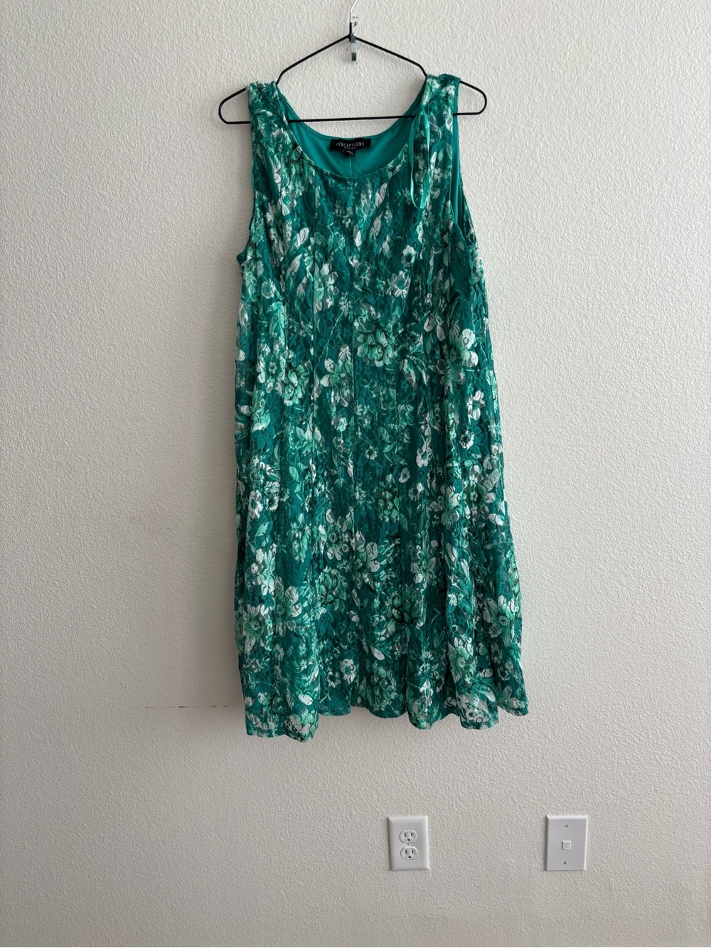 Karen Scott Green Floral Lace Midi Dress